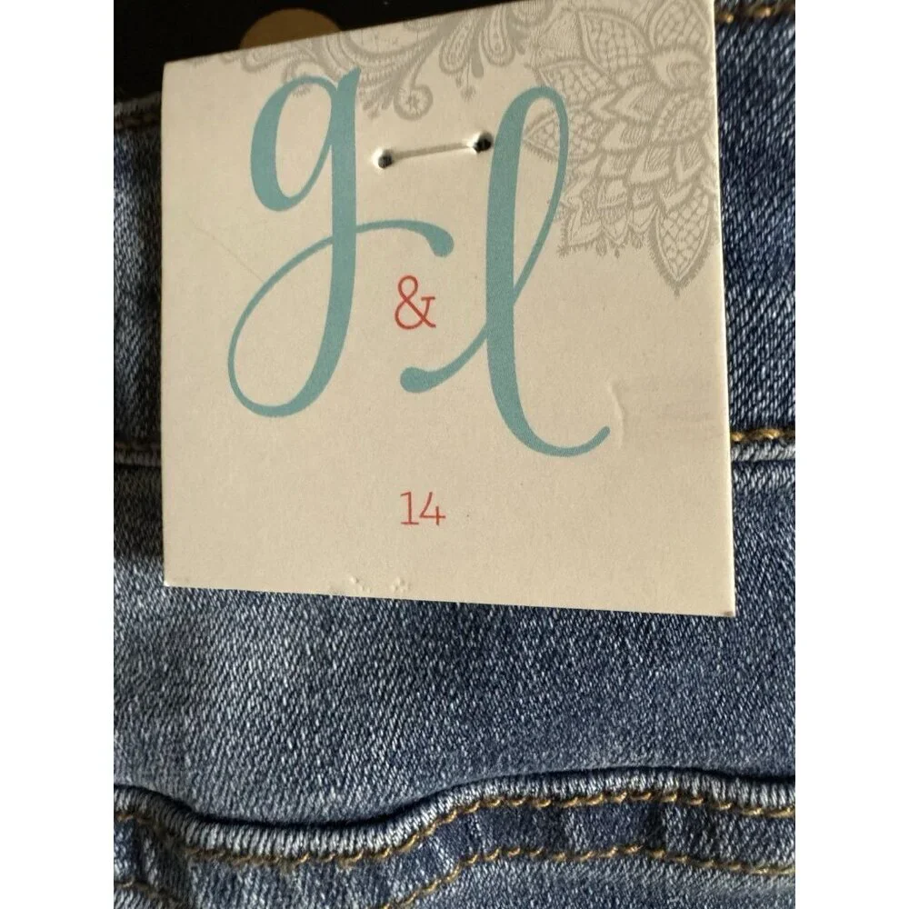 Grace & Lace NWT Distressed Bootcut Kick Flare Jeans Size 14 - Picture 4 of 6